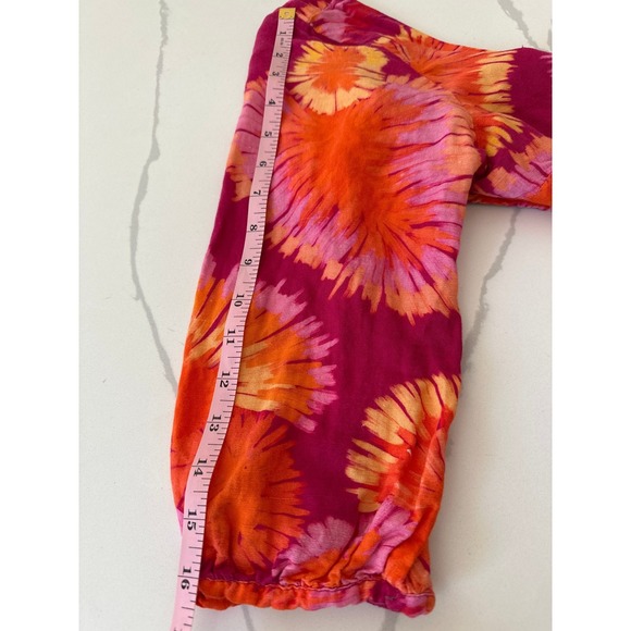 Farm Rio Tie Back Side Cut Printed Linen Jumpsuit - Size Small - Picture 14 of 16